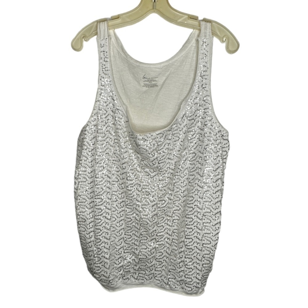 Lane Bryant White Tank Top with Sequins
